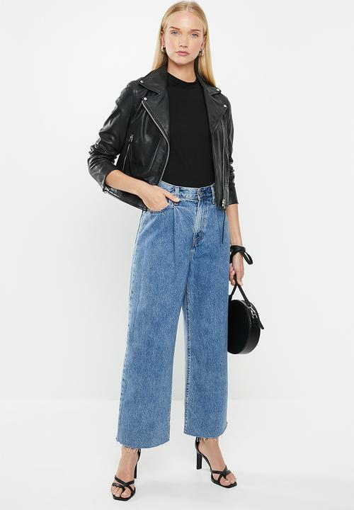 MANGO - Perfect leather biker jacket - black