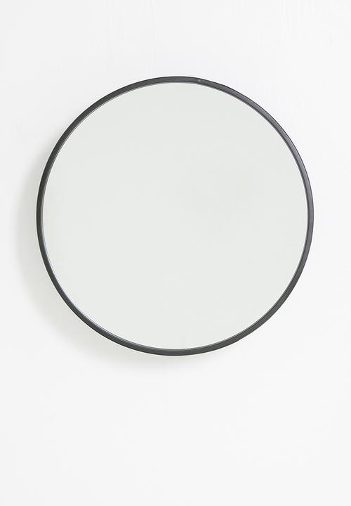 Bathroom Solutions - Circle storage mirror - black