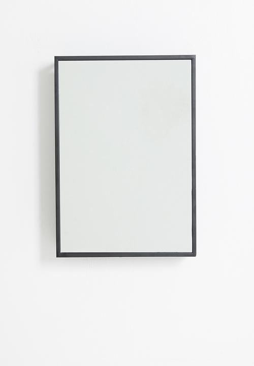 H&S - Rectangle storage mirror - black