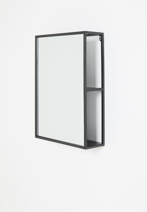 H&S - Rectangle storage mirror - black