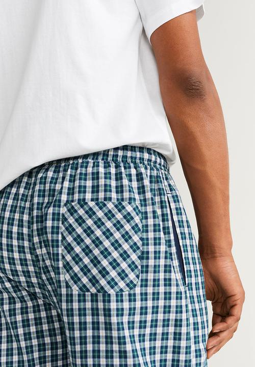 MANGO - Pichecks pyjama set - navy & white