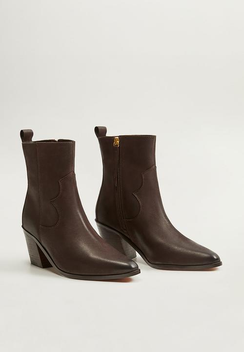 MANGO - Ashton leather ankle boot - dark brown