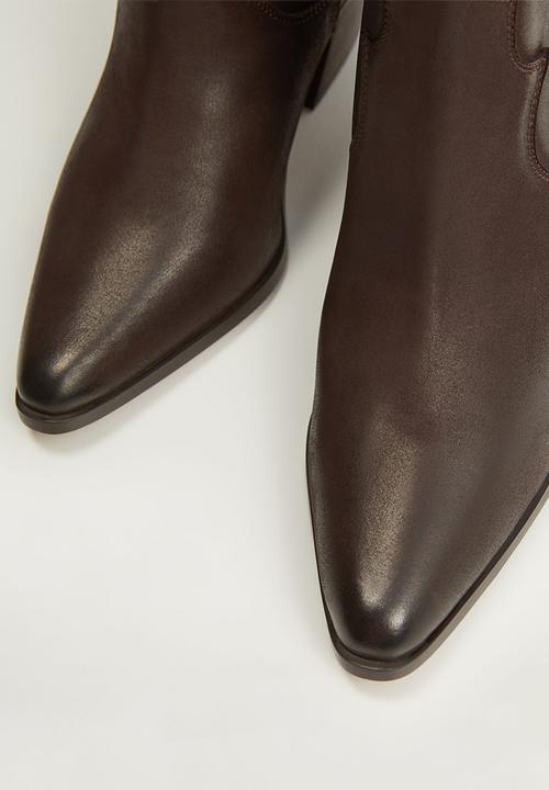 MANGO - Ashton leather ankle boot - dark brown