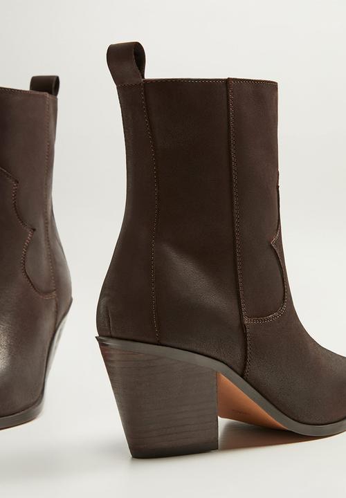 MANGO - Ashton leather ankle boot - dark brown