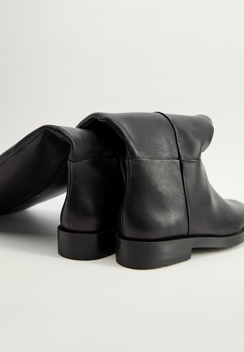 MANGO - Gervasi leather boot - black