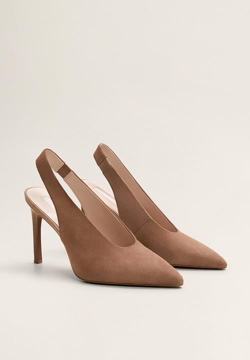 MANGO - Pica1 suede heel - brown