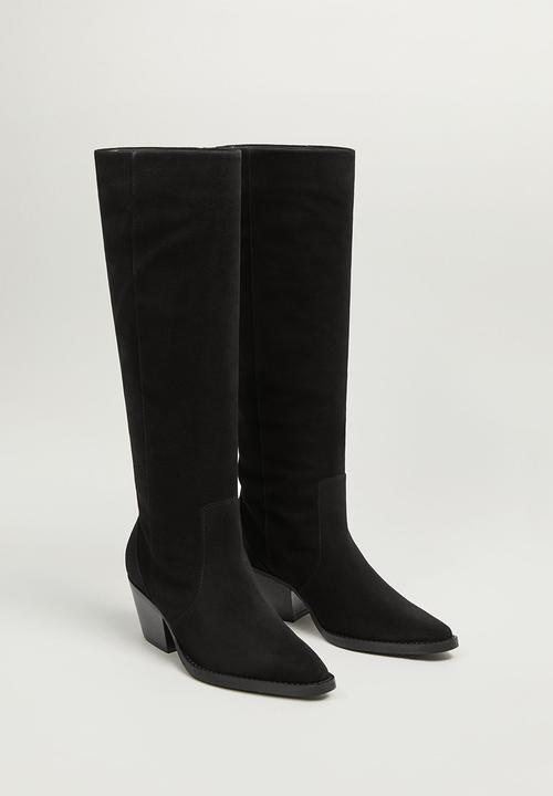 MANGO - Mountain suede boot - black