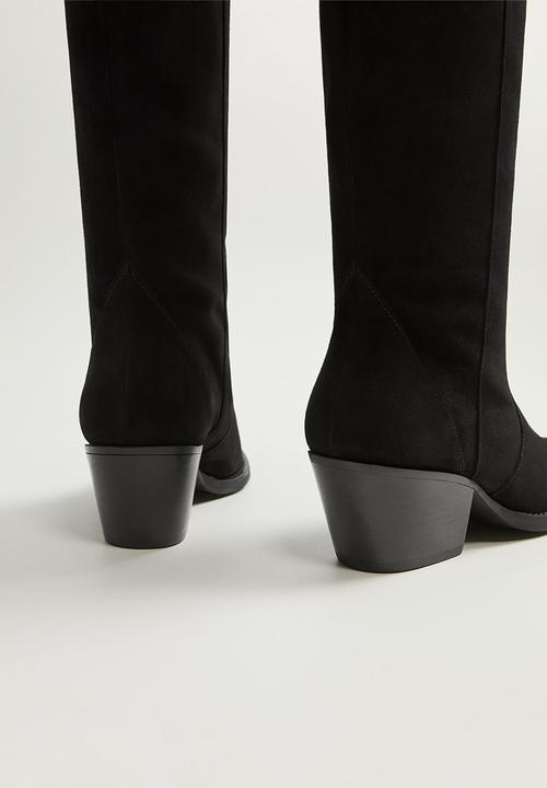 MANGO - Mountain suede boot - black