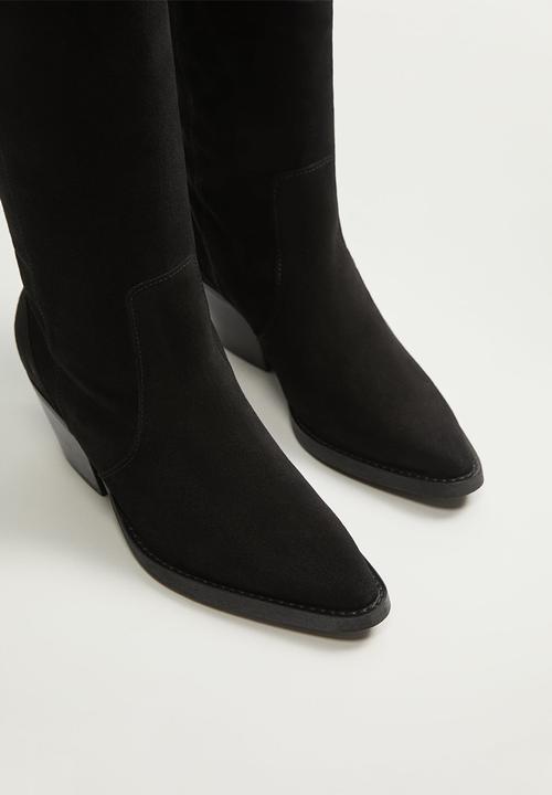 MANGO - Mountain suede boot - black