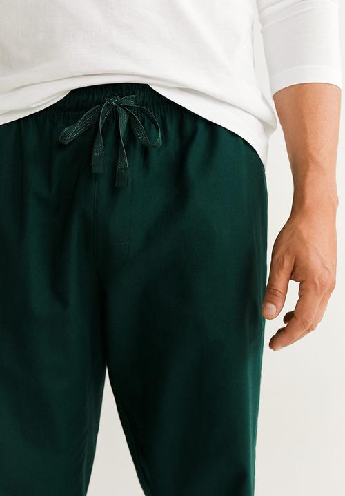 MANGO - Piliso pyjama set - green & white