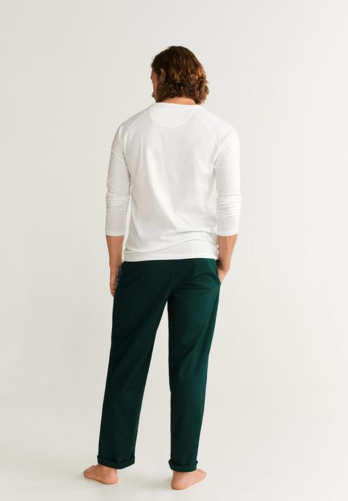 MANGO - Piliso pyjama set - green & white