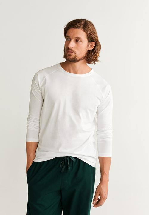 MANGO - Piliso pyjama set - green & white