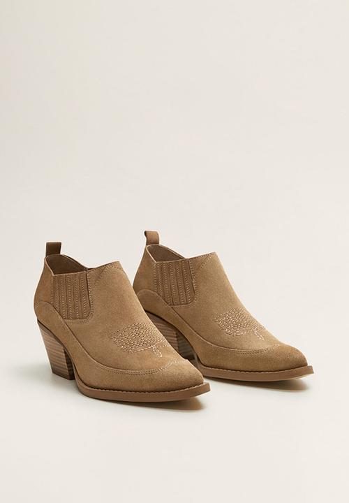 MANGO - Tijuana suede ankle boot - brown