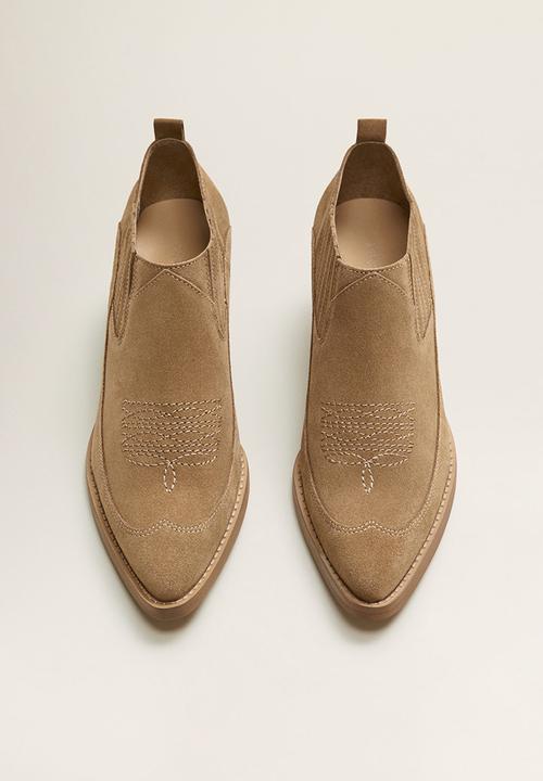 MANGO - Tijuana suede ankle boot - brown