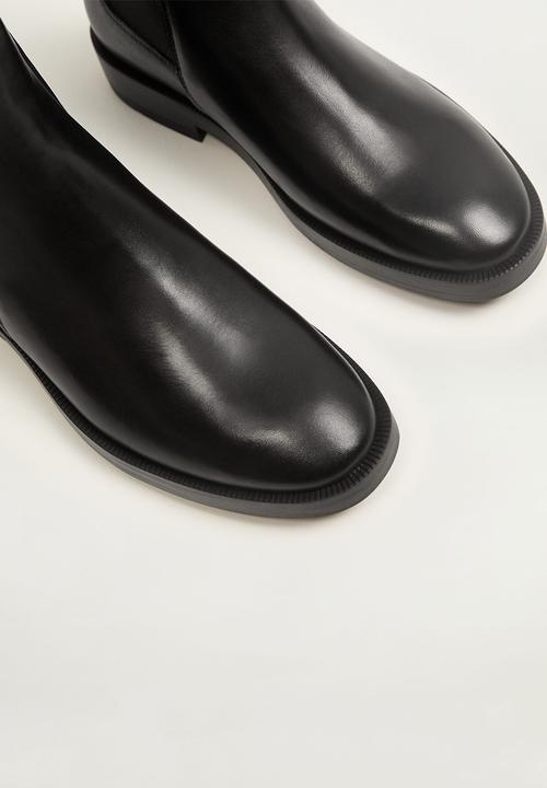 MANGO - Potu leather chelsea boot - black