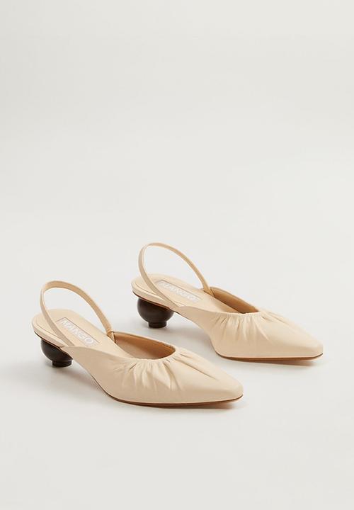MANGO - Renee leather heel - light beige