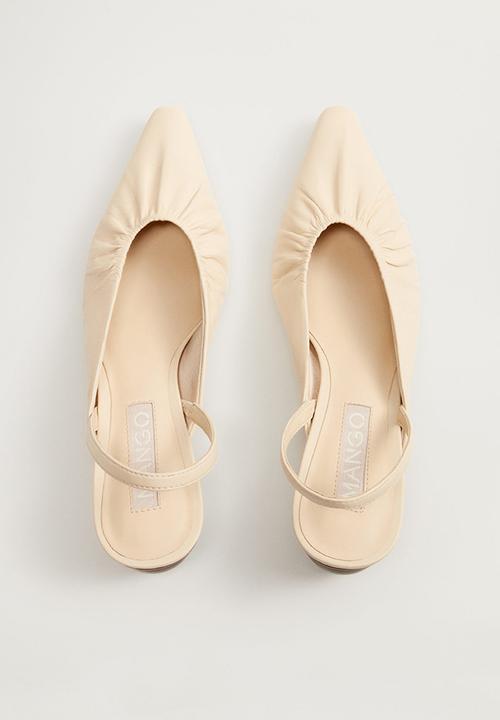 MANGO - Renee leather heel - light beige