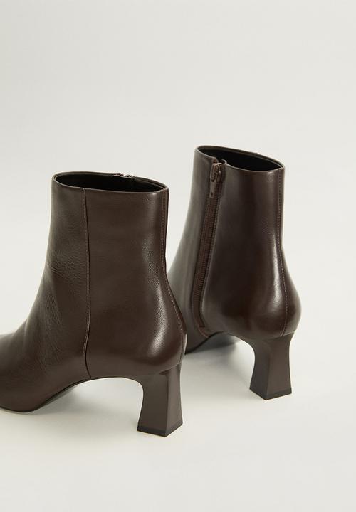 MANGO - Inky leather ankle boot - brown