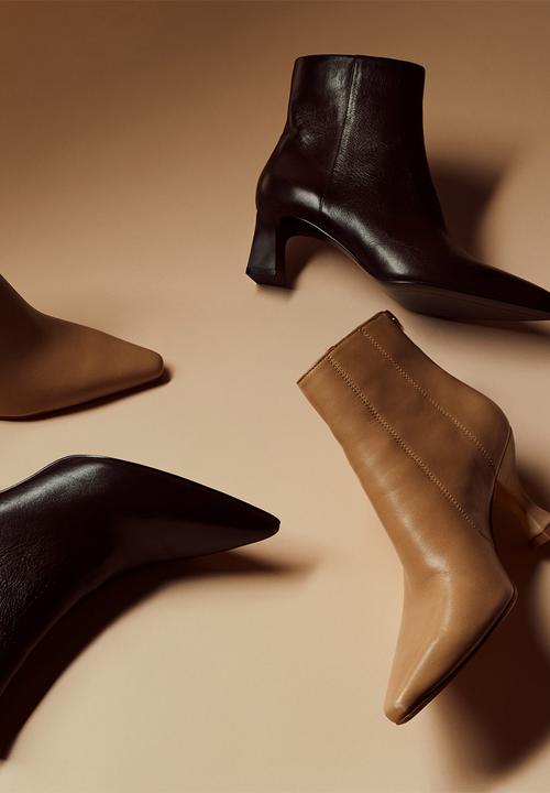 MANGO - Inky leather ankle boot - brown