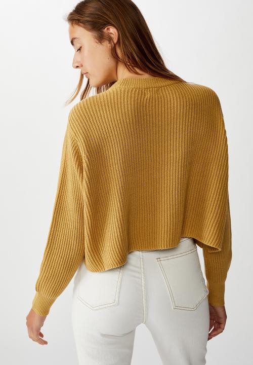 Cotton On - Archy cropped pullover -  prarie sand