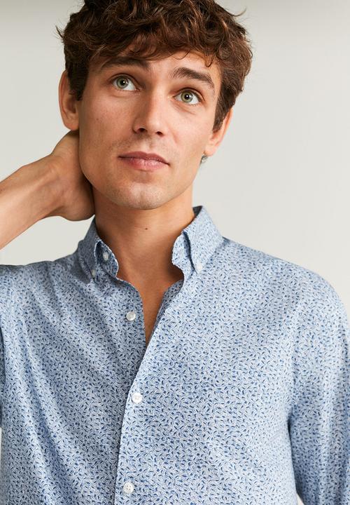 MANGO - Male shirts - blue & white