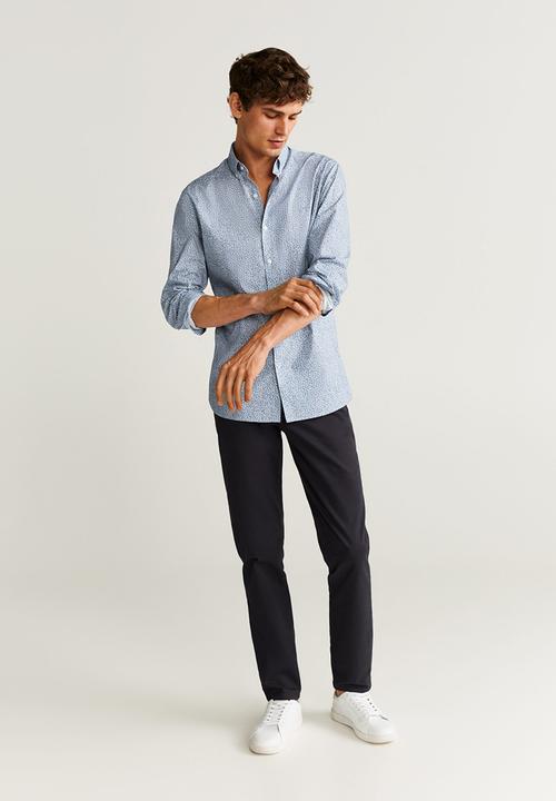 MANGO - Male shirts - blue & white
