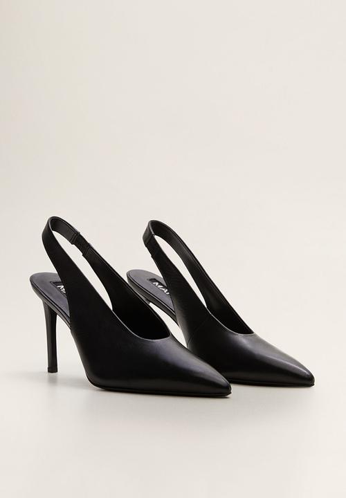 MANGO - Pica leather heel - black