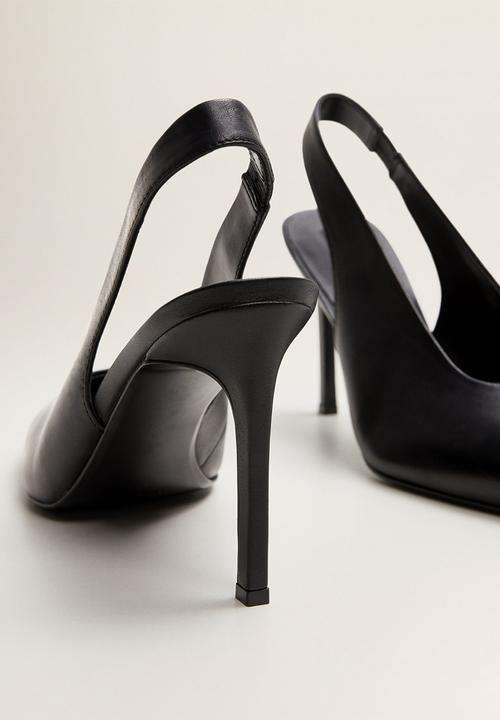 MANGO - Pica leather heel - black