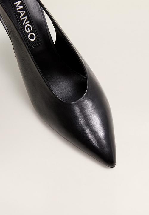 MANGO - Pica leather heel - black