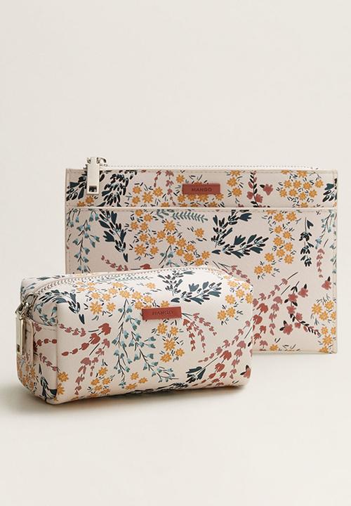 MANGO - Flores cosmetic bag - light beige
