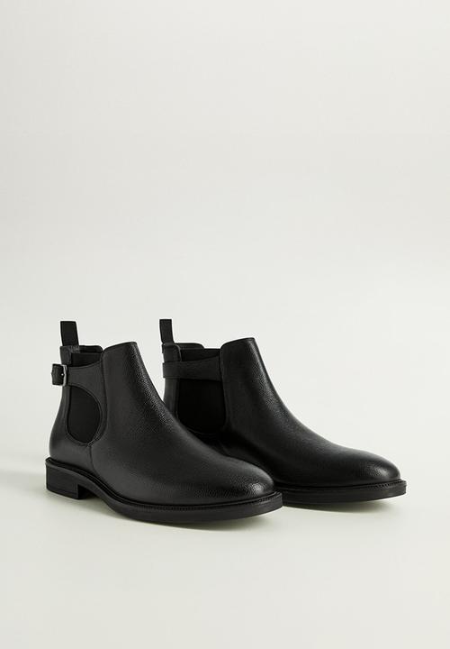 MANGO - Leather chelsea boots - black