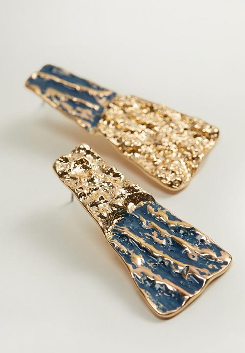 MANGO - Lea earrings - gold & blue