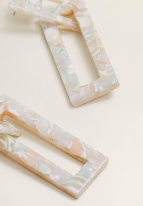 MANGO - Milky earrings - white