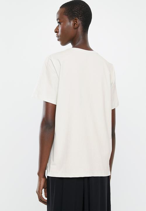 MANGO - Round neck tee - pale beige