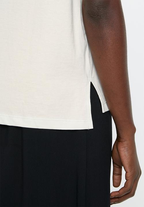 MANGO - Round neck tee - pale beige