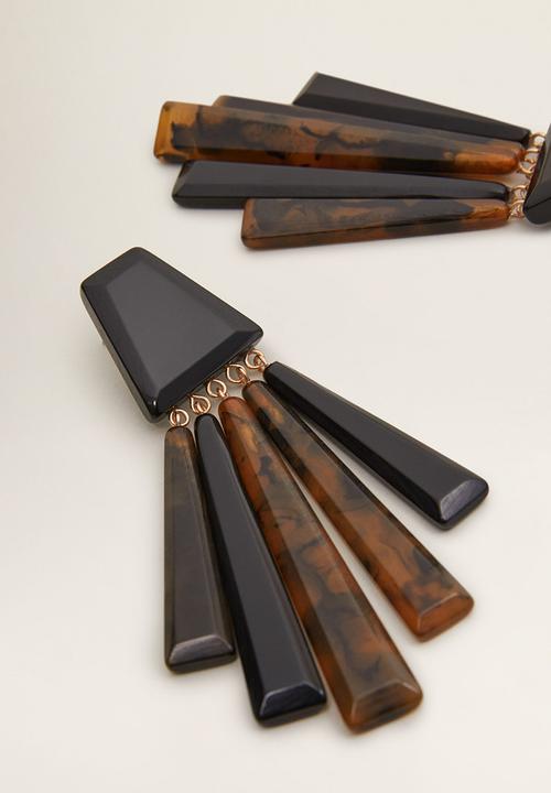 MANGO - Denali earrings - brown