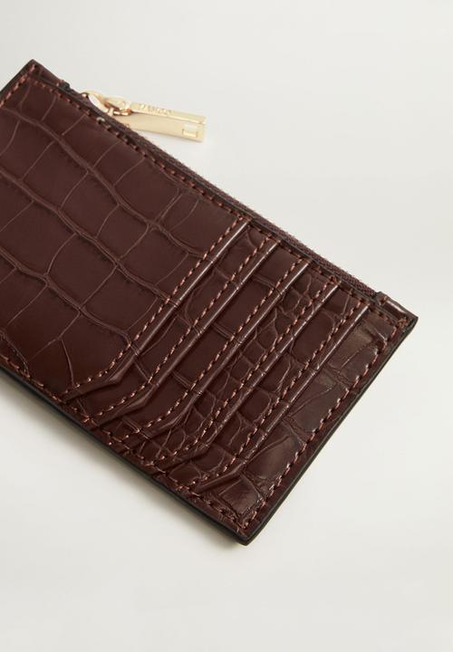 MANGO - Agustin card holder - dark brown
