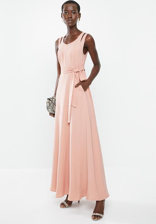 AMANDA LAIRD CHERRY - Double vest belted maxi - pink 