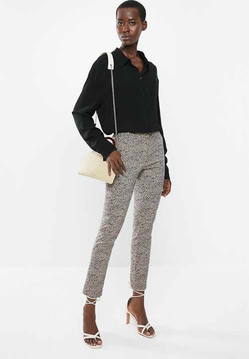 MANGO - Cola trousers - beige & brown 