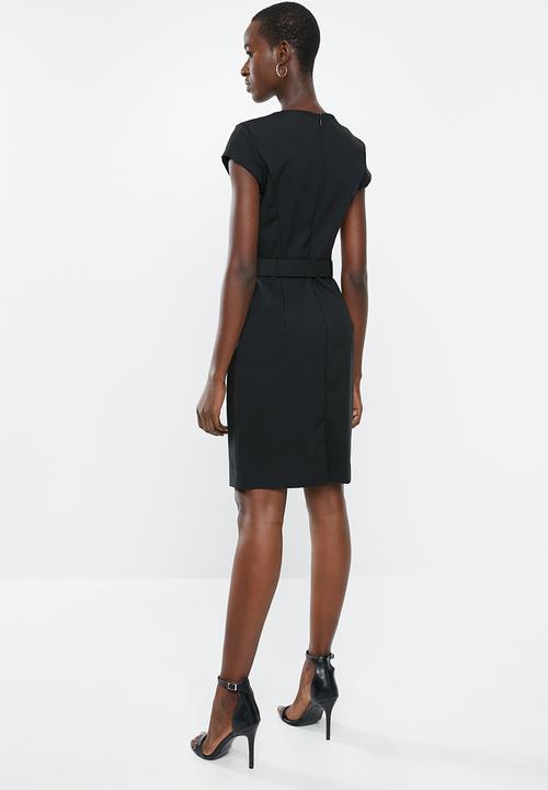 MANGO - Cap sleeve dress - black