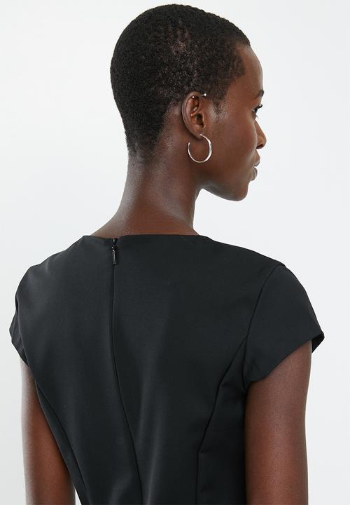MANGO - Cap sleeve dress - black