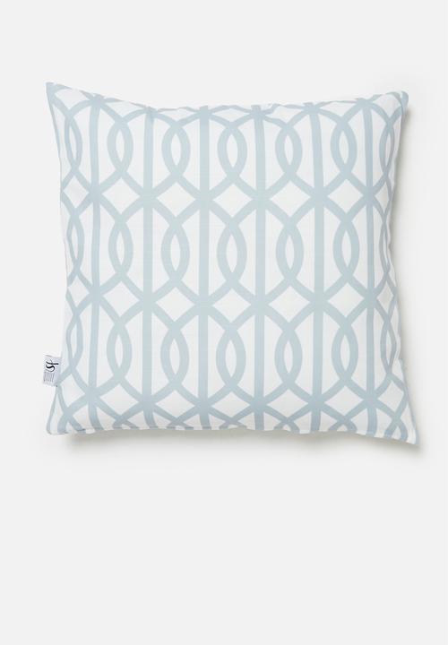 Sixth Floor - Trellis cushion cover - grey & white 