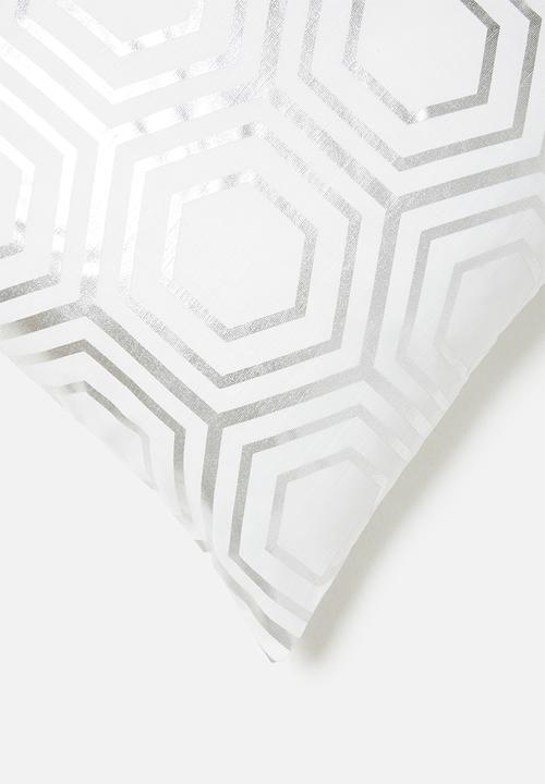 Sixth Floor - Honey cushion cover - silver & white 