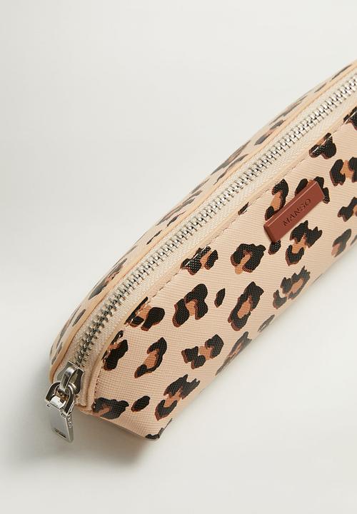 MANGO - Leopard cosmetic bag - light beige