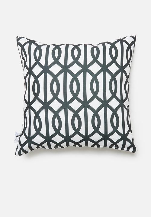 Sixth Floor - Trellis cushion cover - black & black 