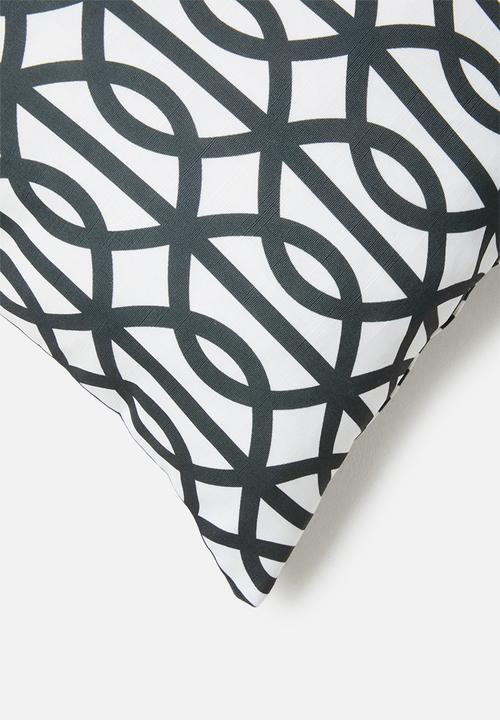 Sixth Floor - Trellis cushion cover - black & black 