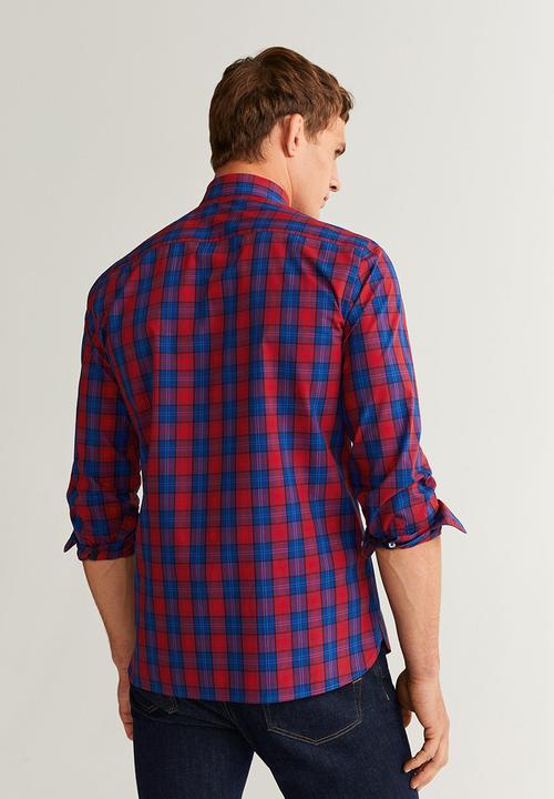 MANGO - Jonas shirt - blue & red 