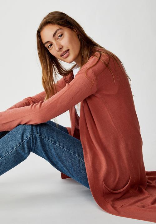 Cotton On - Francie lightweight longline cardi - canyon rose