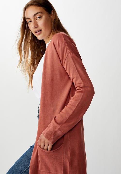 Cotton On - Francie lightweight longline cardi - canyon rose