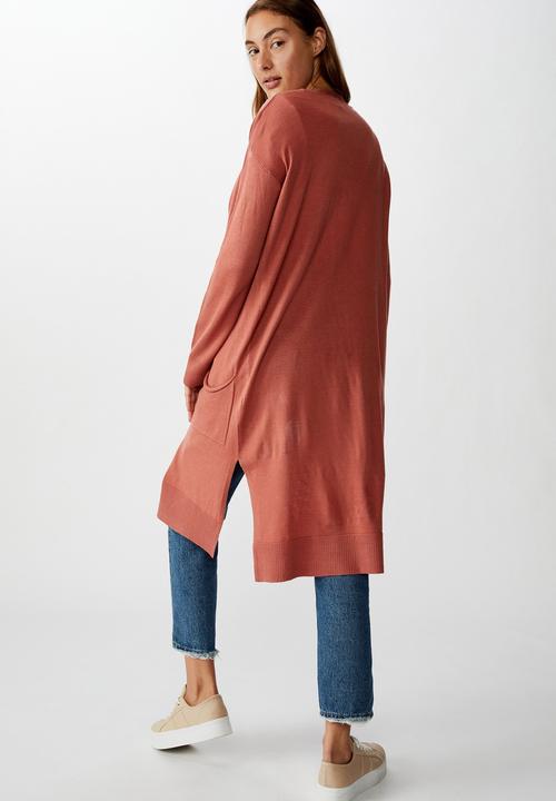 Cotton On - Francie lightweight longline cardi - canyon rose